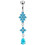 (Purple, Silver) Charming Look Dangling Belly Moving Ring 3