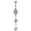 (Purple, Silver) Charming Look Dangling Belly Moving Ring 5