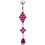 (Purple, Silver) Charming Look Dangling Belly Moving Ring 11