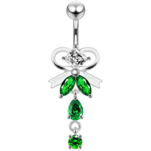 (Lavender, Yellow Gold) Neck Tie Dangling Belly Moving Ring