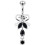 (Peridot, Yellow Gold) Neck Tie Dangling Belly Moving Ring 4