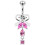 (Peridot, Yellow Gold) Neck Tie Dangling Belly Moving Ring 9