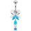 (Peridot, Yellow Gold) Neck Tie Dangling Belly Moving Ring 3