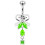(Peridot, Yellow Gold) Neck Tie Dangling Belly Moving Ring 8