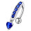 (Purple, Yellow Gold) Reverse Belly Button Bar 6