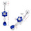 (Aqua, Silver) Fancy Flower Silver Dangling With SS Belly Ring 2
