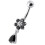 (Aqua, Silver) Fancy Flower Silver Dangling With SS Belly Ring 4