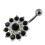 (Clear, Rose Gold) Multi Layered Flower Non-Moving Belly Ring 4