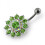(Clear, Rose Gold) Multi Layered Flower Non-Moving Belly Ring 9