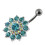 (Clear, Rose Gold) Multi Layered Flower Non-Moving Belly Ring 3