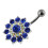 (Clear, Rose Gold) Multi Layered Flower Non-Moving Belly Ring 6
