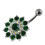 (Clear, Rose Gold) Multi Layered Flower Non-Moving Belly Ring 7