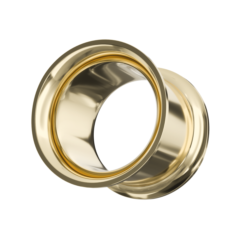 (26mm, Single) 316L Surgical Steel Double Flared Gold Internally Threaded Tunnel-image-OPC-PHDXD99-NEW