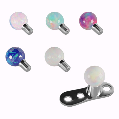 (Pink) Opal Ball Dermal Anchor Sets 2