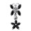 (Black, Silver) Butterfly Flower Dangling Belly Ring 4