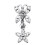 (Black, Silver) Butterfly Flower Dangling Belly Ring 5