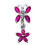 (Emerald, Silver) Butterfly Flower Dangling Belly Ring 11