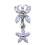 (Emerald, Silver) Butterfly Flower Dangling Belly Ring 7