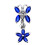 (Black, Silver) Butterfly Flower Dangling Belly Ring 1
