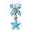 (Emerald, Silver) Butterfly Flower Dangling Belly Ring 3