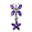 (Emerald, Silver) Butterfly Flower Dangling Belly Ring 10
