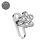 (Plain (Titanium)) CZ Jewelled Hepatica Flower Dermal Anchor 4