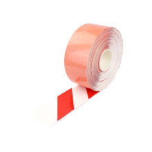 (100mm x 30m) Red/White Aisle Marking Tape – Heavy-Duty Floor Line Marking for Warehouses & Industrial Safety