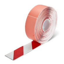 (75mm x 30m) Red/White Aisle Marking Tape – Heavy-Duty Floor Line Marking for Warehouses & Industrial Safety