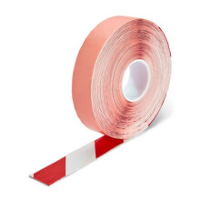 (50mm x 30m) Red/White Aisle Marking Tape – Heavy-Duty Floor Line Marking for Warehouses & Industrial Safety