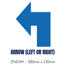 (Red/White, ARROW - LEFT) Floor Marking Shapes – Durable Die-Cut Markers for 5S & Safety Zones