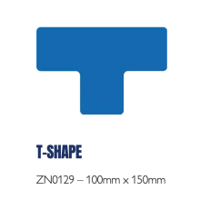 (Red/White, T SHAPE - 100mm x 150mm) Floor Marking Shapes – Durable Die-Cut Markers for 5S & Safety Zones
