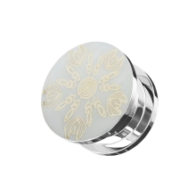 (8mm) 316L Synthesis Steel Flesh Tunnel with Golden Flower