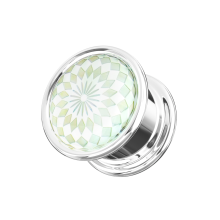 (12mm) 316L Surgical Steel Geometric Pattern Internally Threaded Tunnel