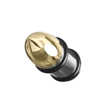 (4mm) 316L Surgical Steel & Gold Top Bullet with O-Rings Internally Threaded Tunnel