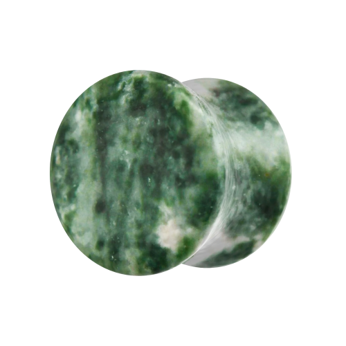 (10mm, Pair) Synthetic Moss Agate Stone Saddle Ear Plug