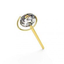 9K Gold Jewelled Coil Straight Nose Stud