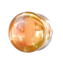 (16mm, Single Piece) Pyrex Glass Orange and Clear Pebble Ear Tunnel Plug