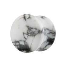 (3mm, Single) Synthetic Howlite Stone Saddle Ear Plug