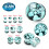 (6mm, Pair) Pyrex Glass Aqua Pebble Ear Plug 3