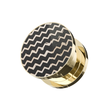 (10mm, Pair) Gold PVD Plated Cut-Out ZigZag Screw Fit Flesh Tunnel