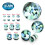 (3mm, Pair) Pyrex Glass Marine & Black Pebble Ear Plug 3