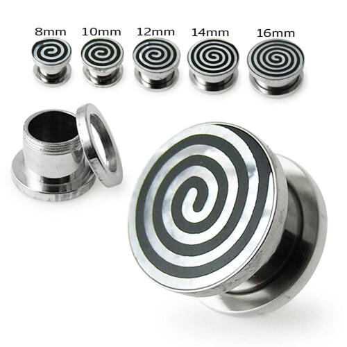 (8mm) Swirly Shell Flesh Tunnel 2