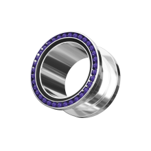 (12mm) Purple Ball Edge Top Flesh Tunnel