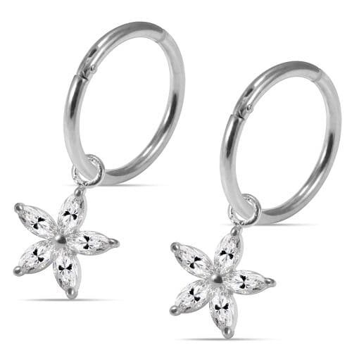 (10mm, Rose Gold) 925 Sterling Silver Pentas Drop Hinged Clickers 2