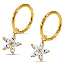 (8mm, Rose Gold) 925 Sterling Silver Pentas Drop Hinged Clickers