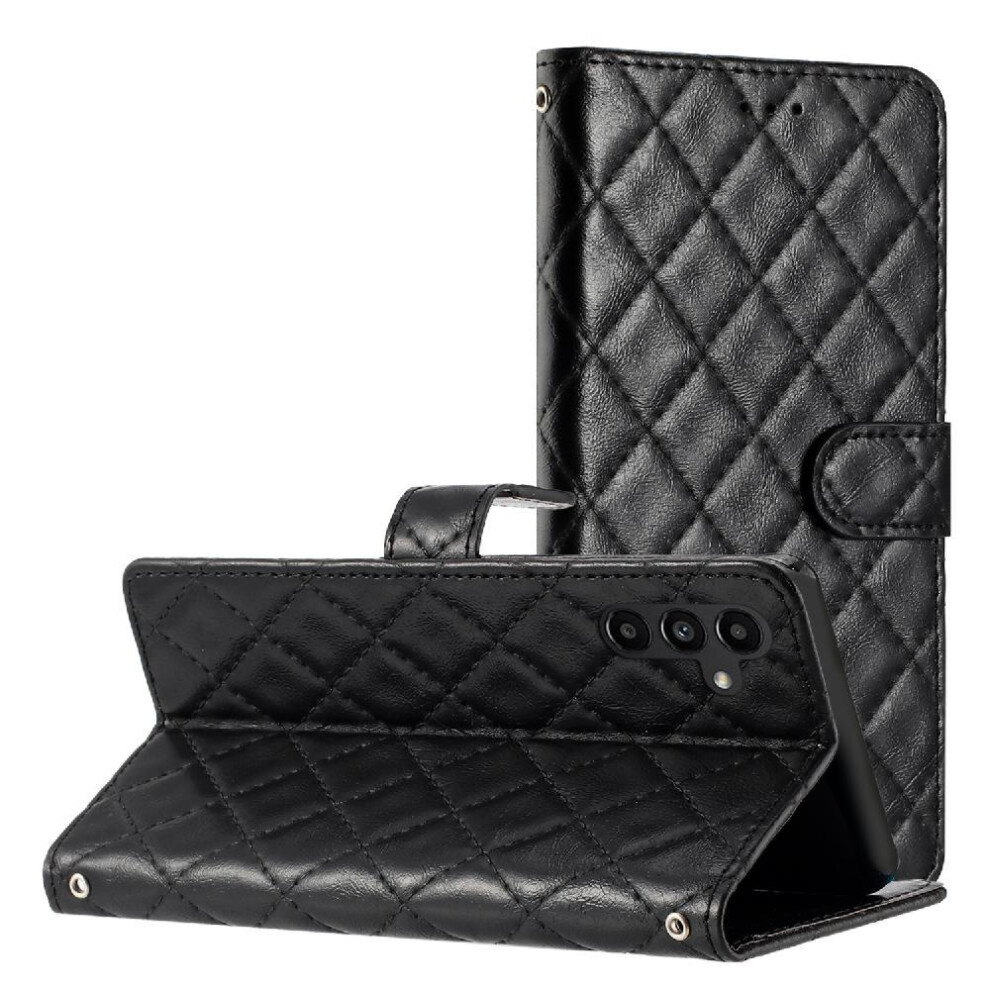 (Black) Flip Case For Samsung Galaxy S24 Fe Card Slots Holder Pu Leather Wallet Magnetic Folio Tpu Shockproof Kickstand Black 764563532957