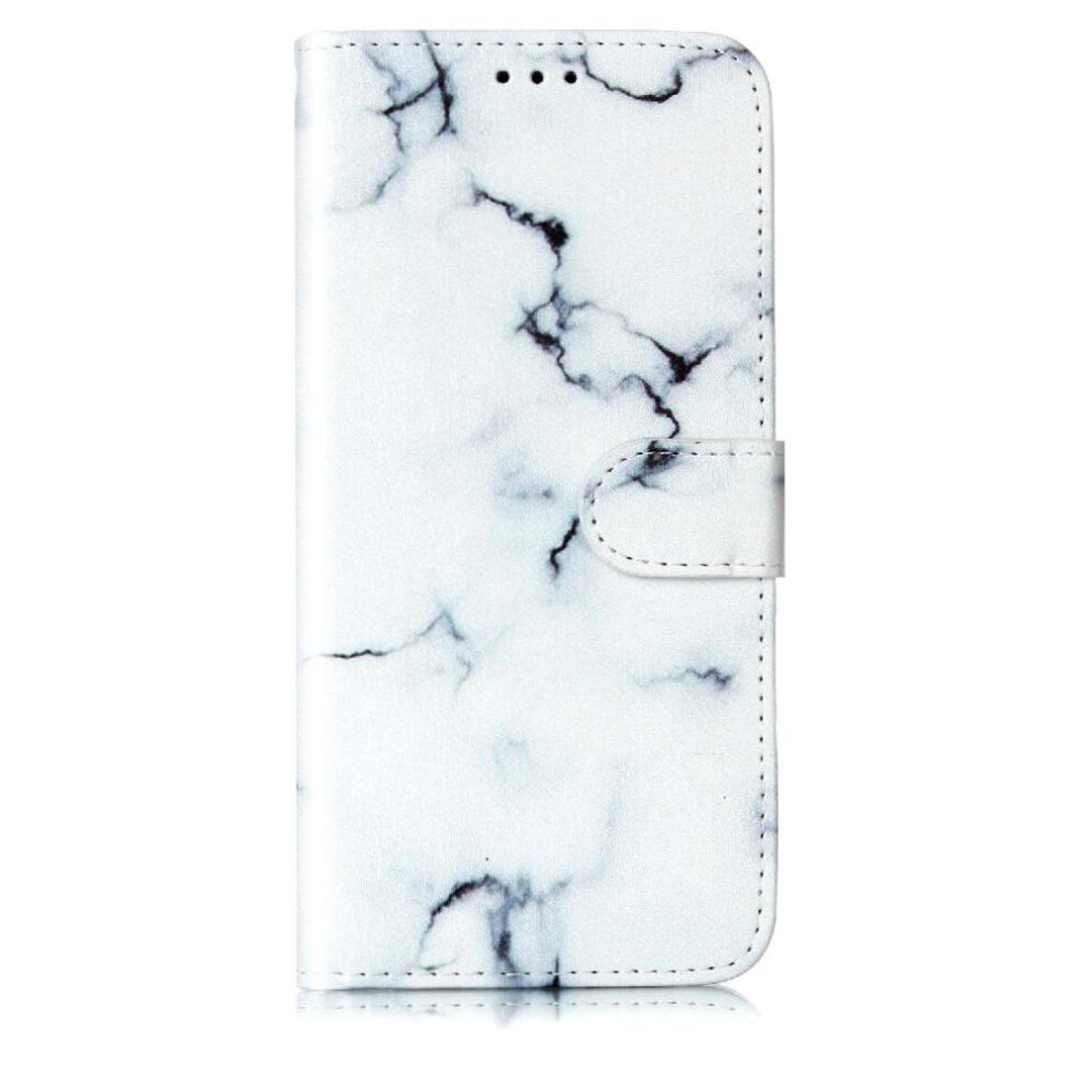 (White) Flip Case For Iphone 16E Full Protection Card Slots Holder Pu Leather Wallet Magnetic Marble Pattern White 764563533282