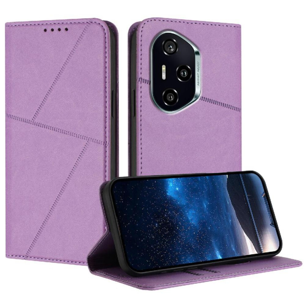 (Purple) Case For Honor 400 With Card Slots And Kickstand Shockproof Cover Anti-Fingerprint Matte Texture Purple 764563533589