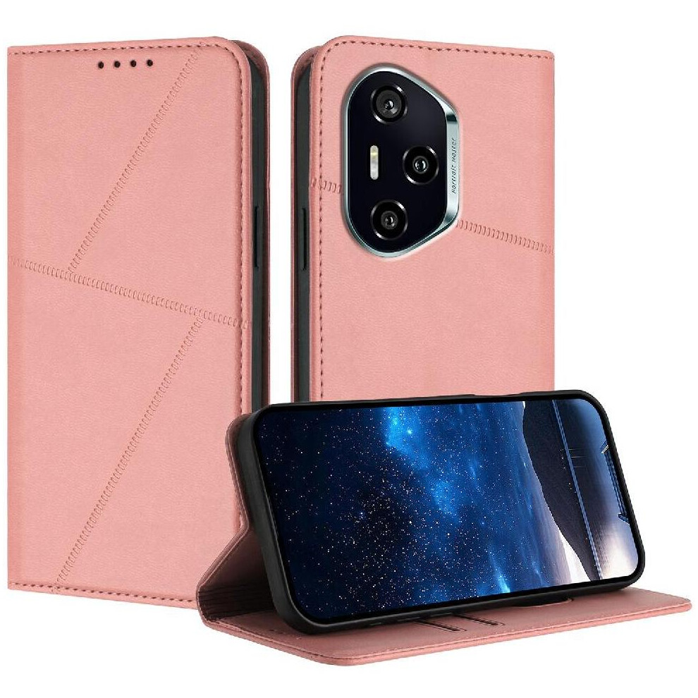 (Pink) Case For Honor 400 With Card Slots And Kickstand Shockproof Cover Anti-Fingerprint Matte Texture Pink 764563533626