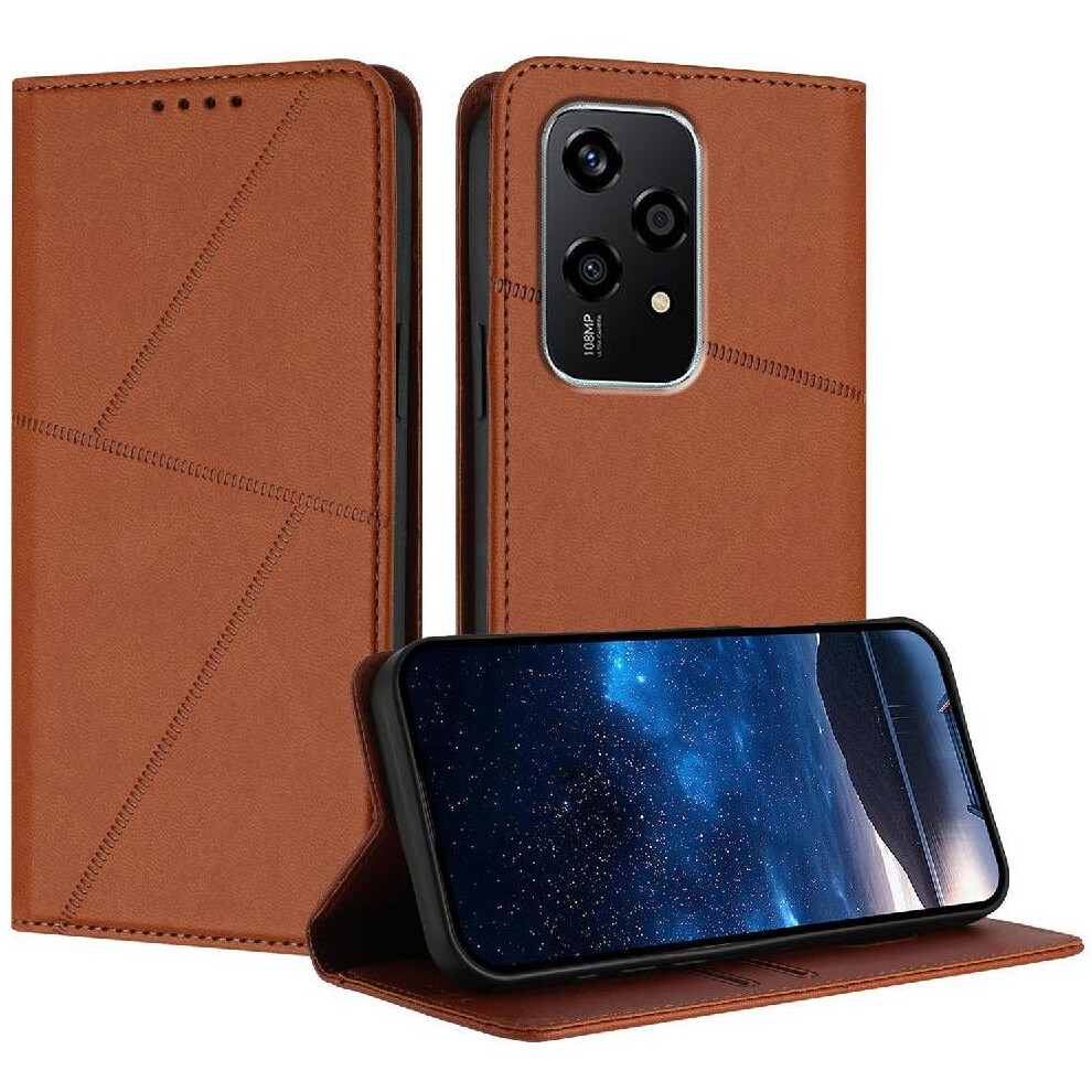 Photos - Case for Honor 200 Lite with Card Slots and Kickstand Anti-fingerprint Matte Texture Shockproof Cover(Brown)